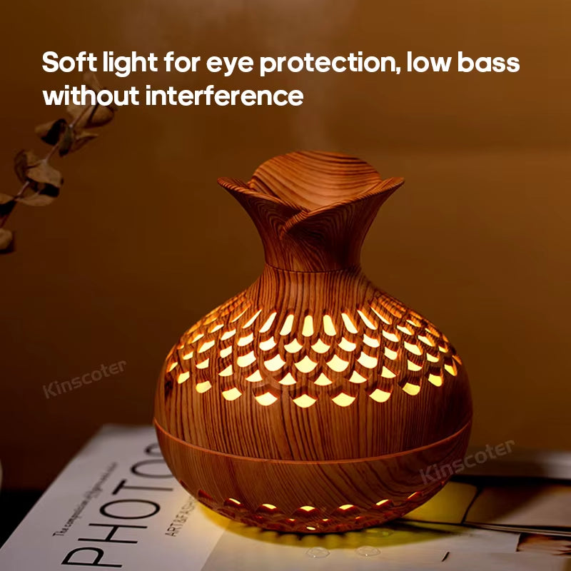 USB Wood Grain Ultrasonic Mist Mini Air Humidifier 7 Color Led Night Light Home Office Portable Humidifier